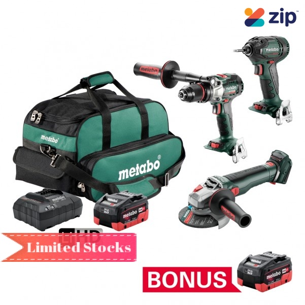 Metabo MET18BL3SB1HD5.5HP (AU68308200) - 3 Piece 18V Brushless Combo Kit